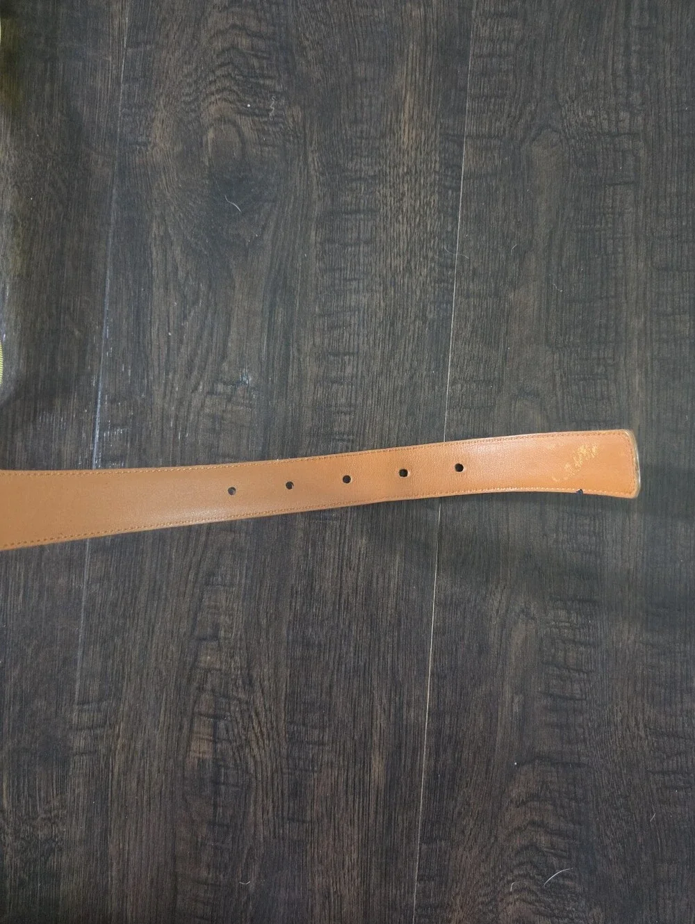 Vintage Lauren Ralph Lauren Tan Croc Embossed Leather Belt, Size XL